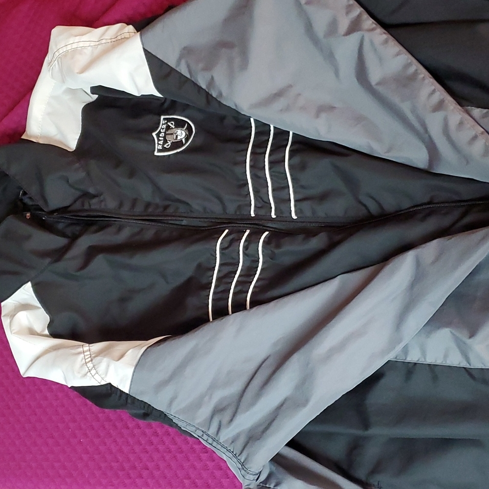 Raiders NFL zip up wind breaker